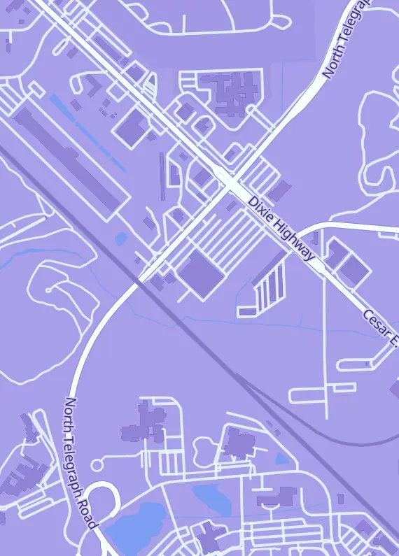 Street map around Karl & Frank’s Comic & Collectibles, 2045 Dixie Hwy, Waterford, MI