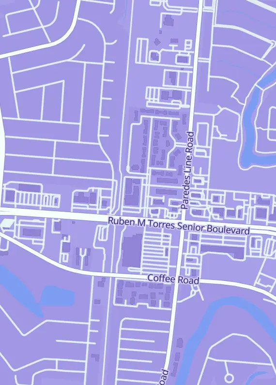 Street map around Kaskade Games, 1805 E Ruben M Torres Blvd Ste A4, Brownsville, TX