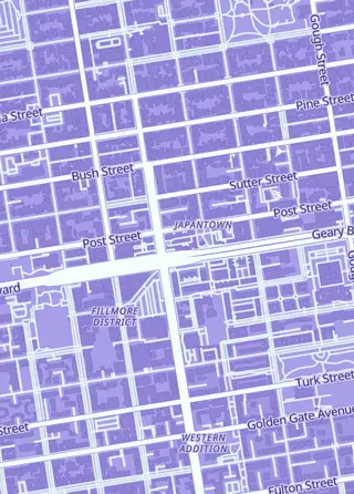 Street map around Katachi, San Francisco