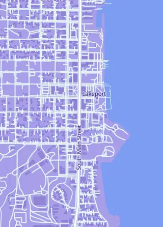 Street map around Kingdom Games, Lakeport