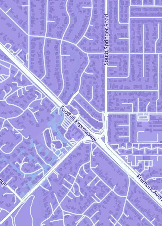 Street map around Kip's Hobby Shop, Rancho Shopping Center, 656B Fremont Ave, Los Altos, CA