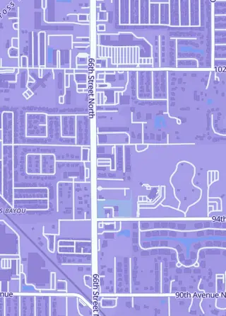 Street map around Kitchen Table Games, Pinellas Park