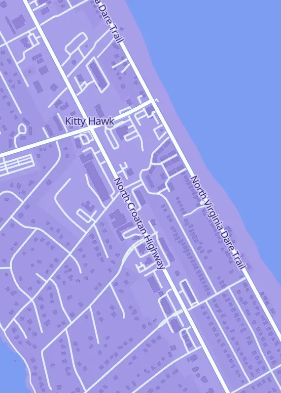 Street map around Kraken's Keep Cards & Games, 3809 N Croatan Hwy Unit C, Kitty Hawk, NC