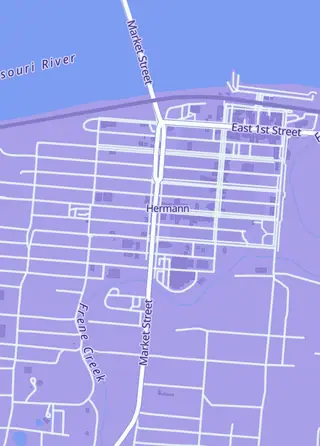 Street map around Kugelblitz Gaming, Hermann