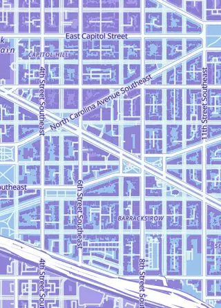 Street map around Labyrinth Game Shop, Washington
