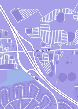 Street map around Larger Than Life, Clay