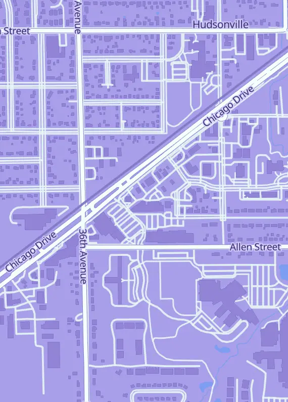 Street map around Leaping Panda Hobbies, 3506 Harvey St, Hudsonville, MI