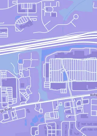 Street map around Legacy Games, Webster