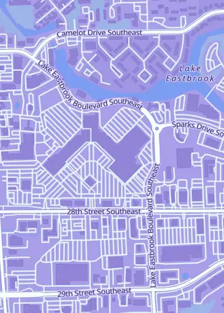 Street map around Legends Sports & Games, Grand Rapids