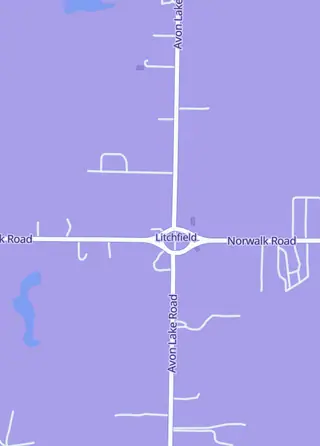 Street map around Lendo's Lair, Litchfield