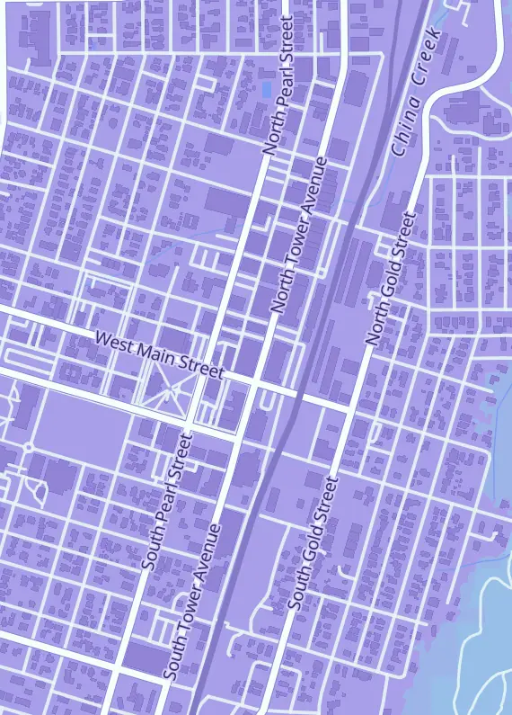 Street map around Let's Play Something, 109 N Tower Ave, Centralia, WA