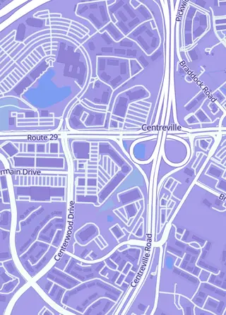 Street map around Lil' Thingamajigs, Centreville