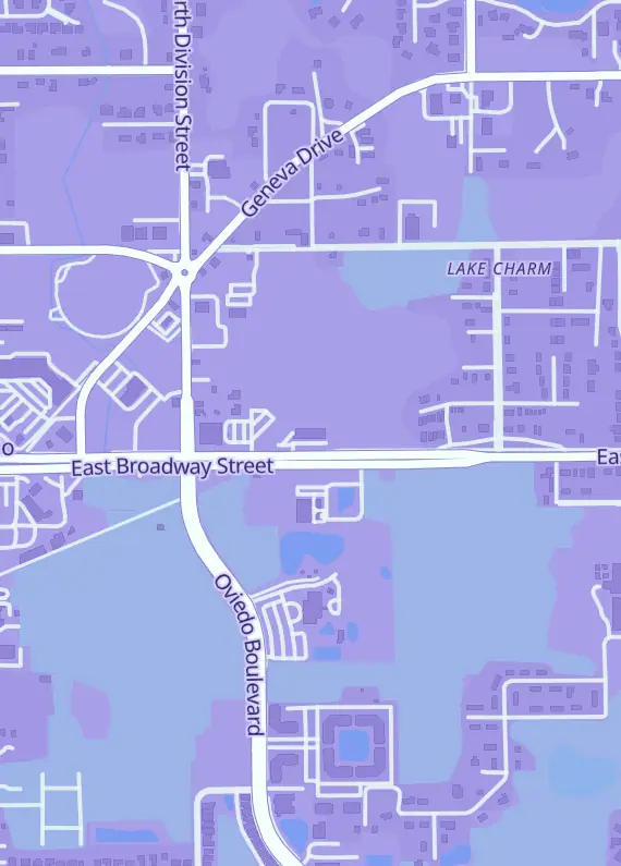 Street map around Linage Cards, 379 E Broadway St 2nd Floor Suite 2011, Oviedo, FL