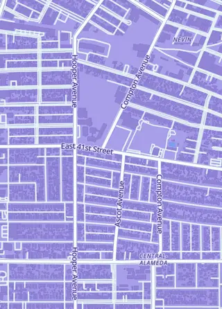 Street map around LVLUP Gaming TCG, Los Angeles