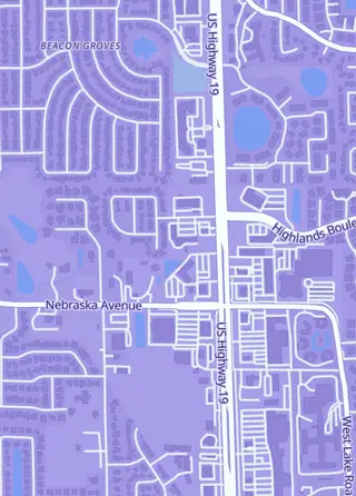 Street map around M & M Video Games Palm Harbor, Palm Harbor
