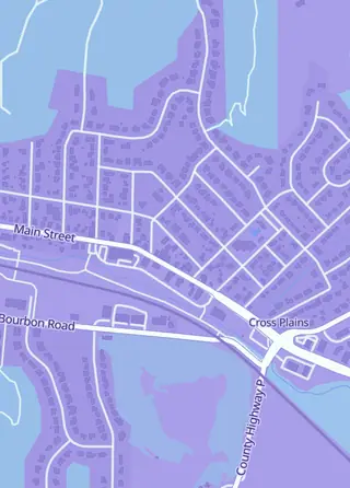 Street map around MadTown Hobby, Cross Plains