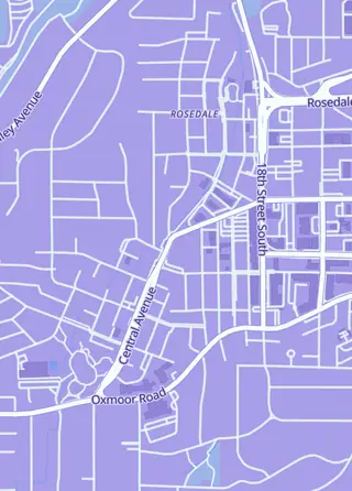 Street map around Magic City Collectibles, Birmingham