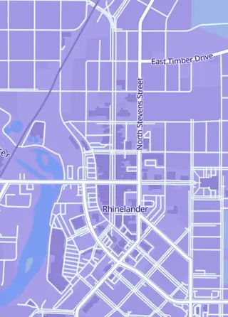 Street map around Magic Man Games, Rhinelander
