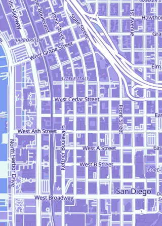 Street map around Main Street Collectibles, San Diego