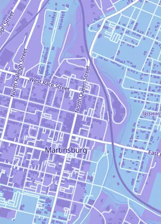 Street map around Mamba Collectibles, Martinsburg