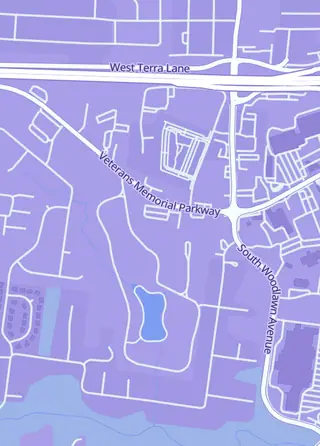 Street map around Manticore Game Shop, O'Fallon