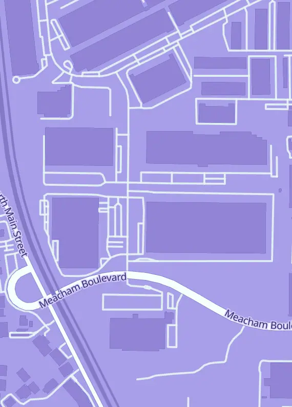 Street map around Mattel Toy Store, 501 Meacham Blvd, Fort Worth, TX