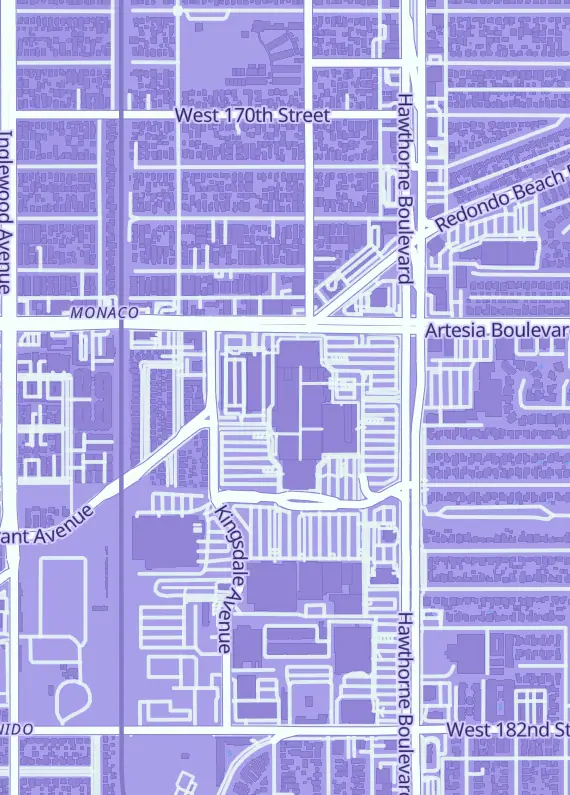 Street map around Me & My Bubu, 1815 Hawthorne Blvd Unit 224, Redondo Beach, CA