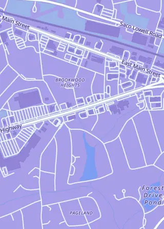 Street map around Meeple Merchants, Easley