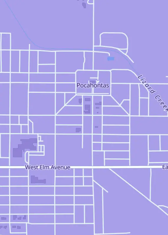 Street map around Meltdown Games + Comics, 19 3rd Ave NW, Pocahontas, IA