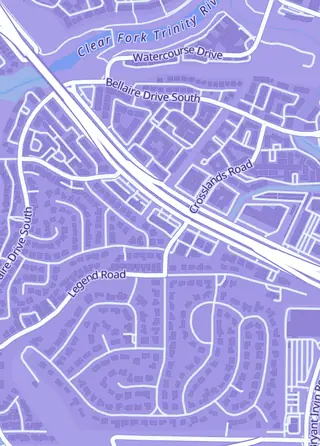 Street map around Midgar Market TCG, Benbrook