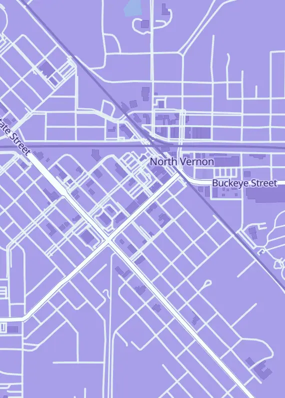 Street map around Midwest TCG Co Downtown, 148 E Walnut St, North Vernon, IN