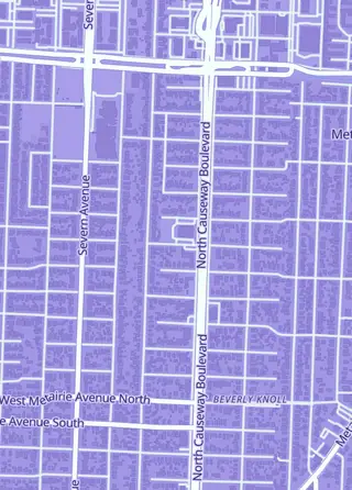 Street map around Mint Pokemon Mystery Box, Kenner