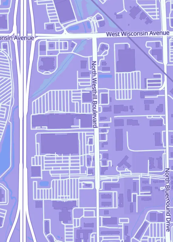 Street map around MissingNo. Games, 633 N Westhill Blvd, Appleton, WI