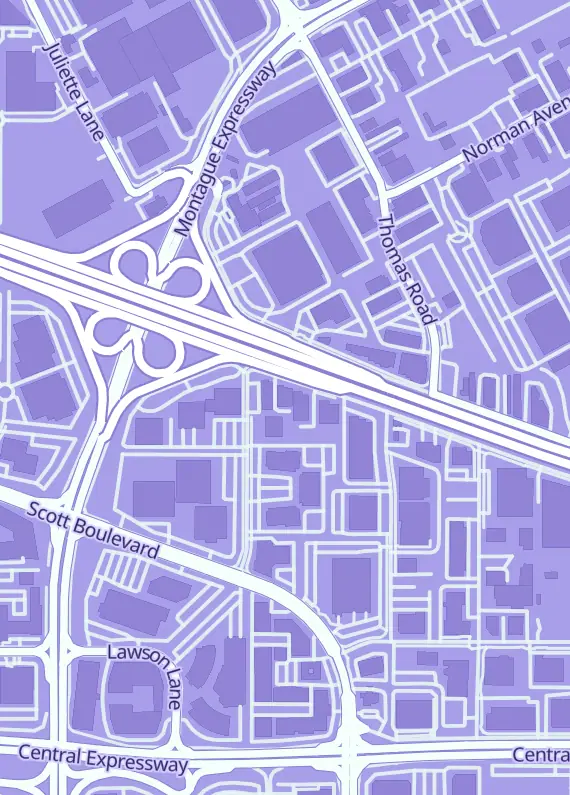 Street map around Mojobreak Gaming, 2060 Duane Ave, Santa Clara, CA