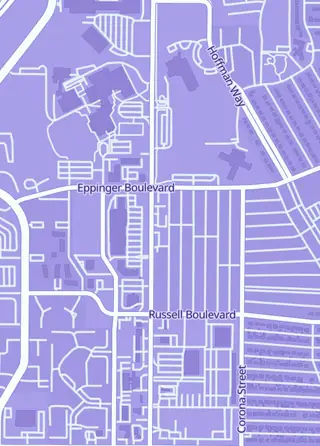 Street map around Mom and Pops, Thornton