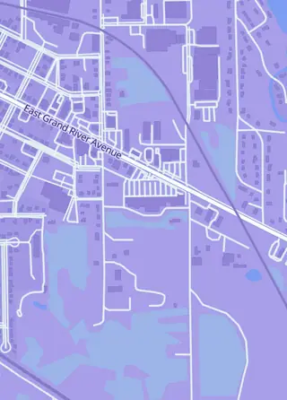 Street map around Mom's Basement Games, Howell