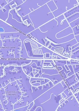 Street map around Monkey Fish Toys, West Chester
