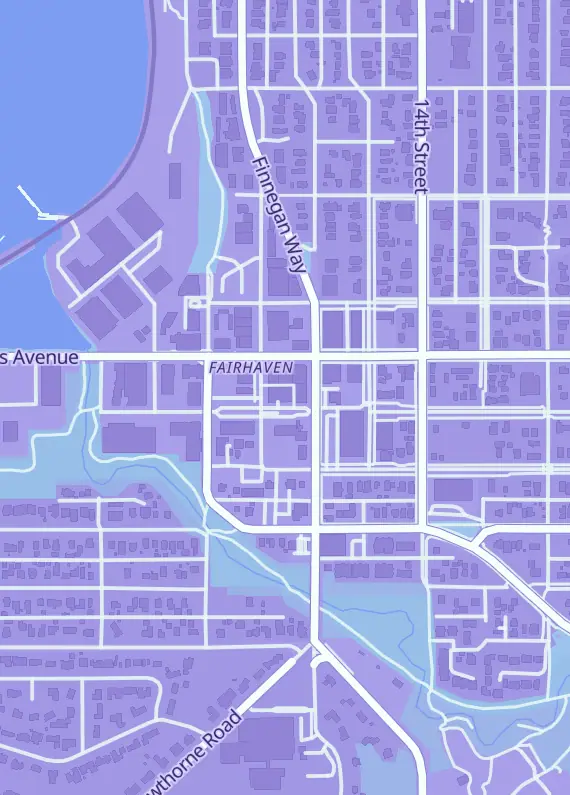 Street map around Moon Base Games and Comics, 1105 McKenzie Ave, Bellingham, WA