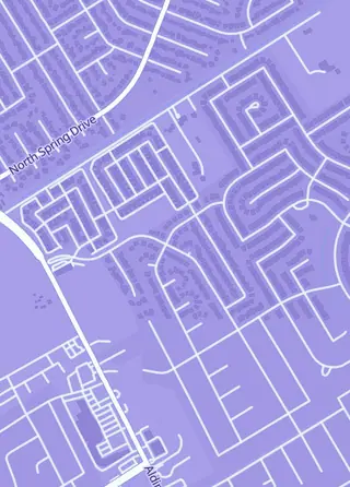 Street map around More Than Diecast (MTD), Spring