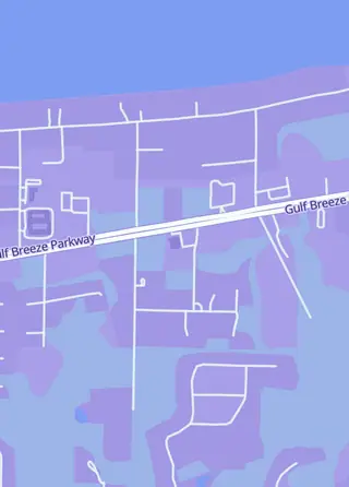 Street map around MultiVerse Comics LLC, Gulf Breeze