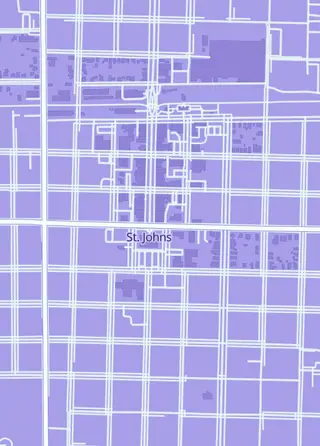 Street map around MyExtraCards, St Johns