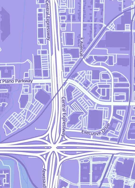Street map around Mystery Cards & Games, 630b N Central Expy, Plano, TX