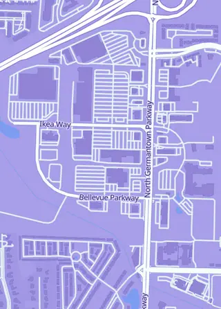Street map around Nashcards, Memphis