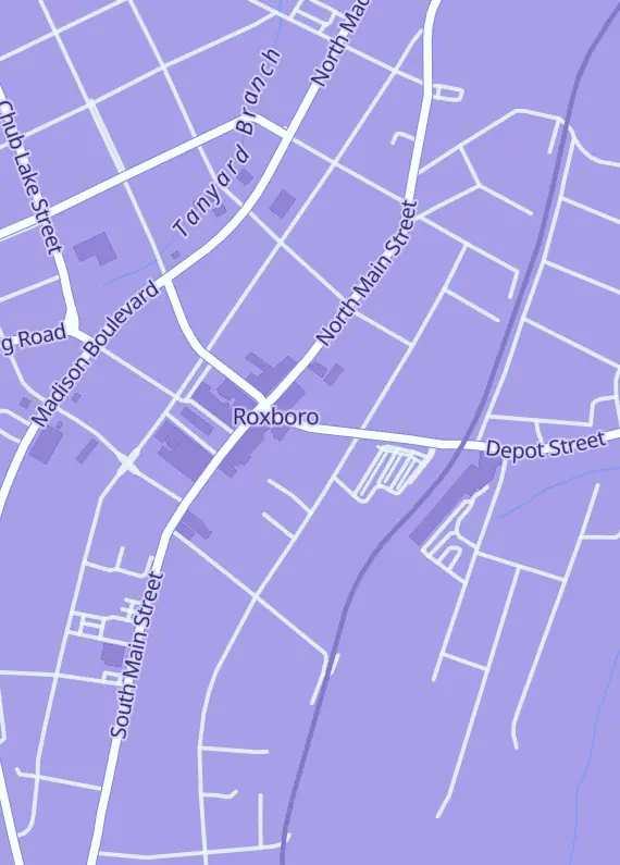 Street map around Nerdibles, 123 Depot St, Roxboro, NC