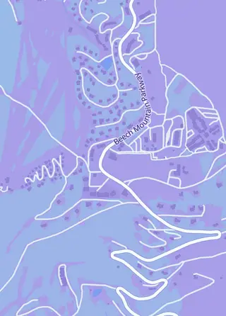 Street map around New Force Comics, Beech Mountain