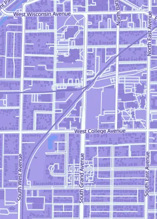 Street map around Nicky Migz Collectibles, Waukesha