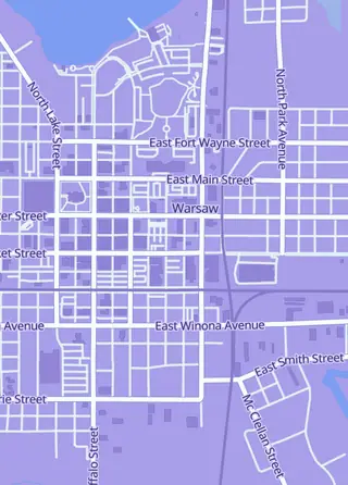 Street map around Nicodemus Enterprises, Warsaw