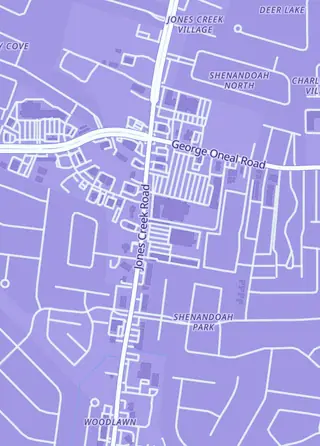 Street map around Night Dragon Games, Baton Rouge