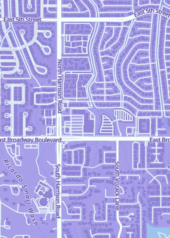 Street map around Nimbus Cards & Games, 60 N Harrison Rd Ste 140A, Tucson, AZ