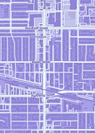 Street map around Njoy Games & Comics, Northridge